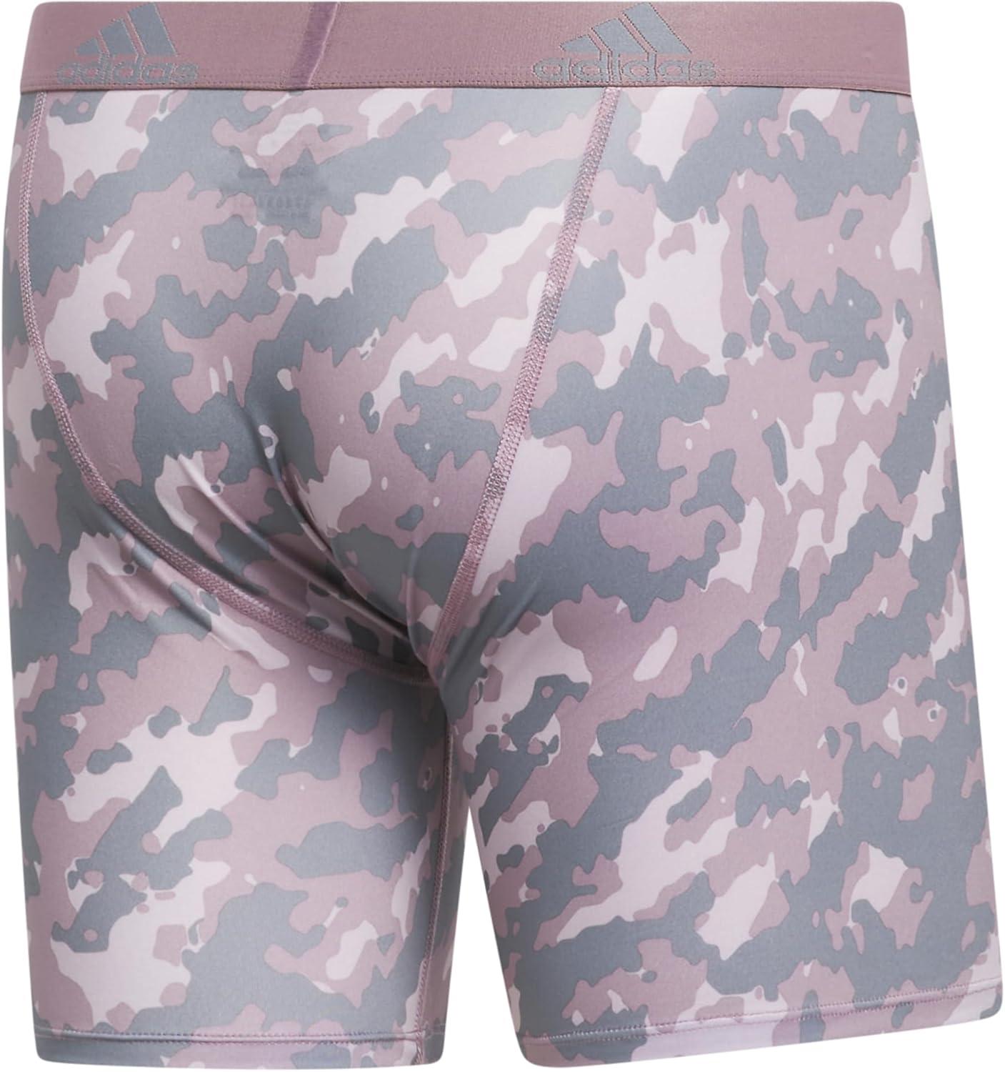 imageadidas mens Performance Boxer Brief Underwear 1packElements Camo Greypreloved FigmauvePreloved Fig PurpleGrey