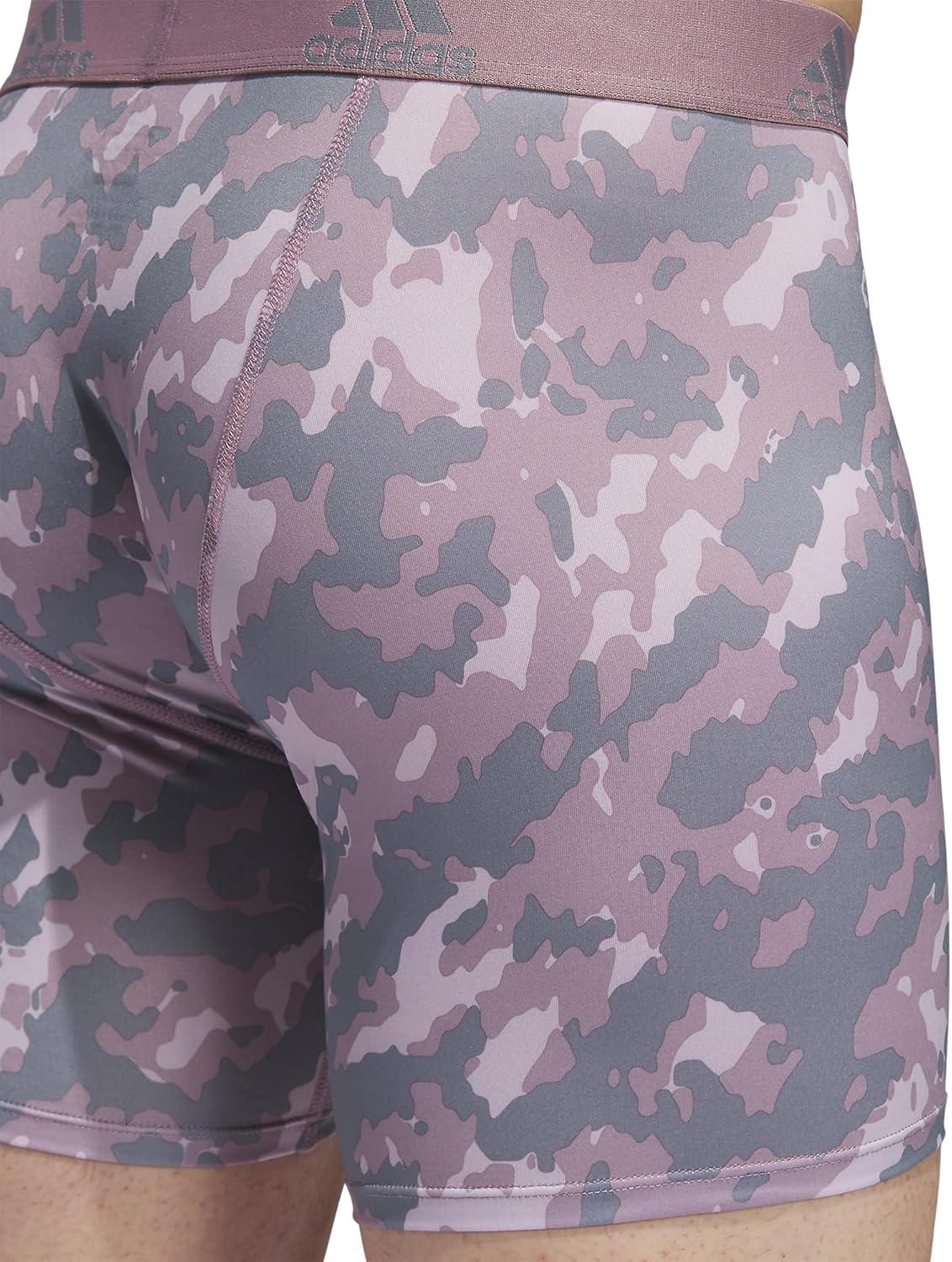 imageadidas mens Performance Boxer Brief Underwear 1packElements Camo Greypreloved FigmauvePreloved Fig PurpleGrey