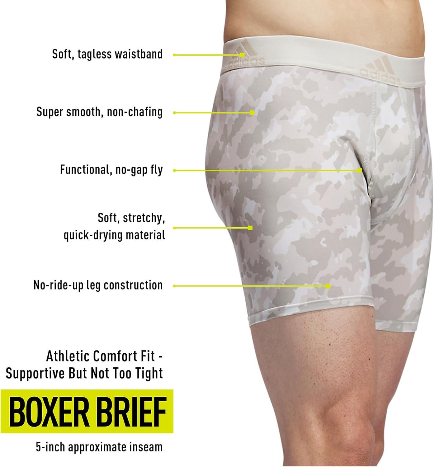 imageadidas mens Performance Boxer Brief Underwear 1packElements Camo Putty Greyaluminaoff WhiteOff WhitePutty Grey