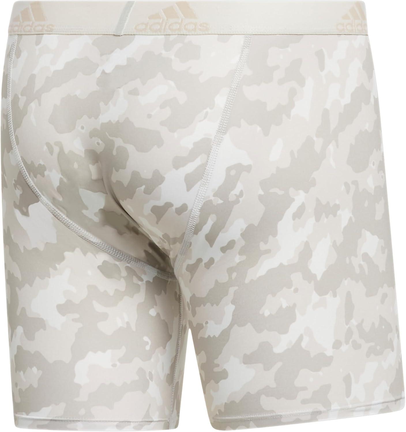 imageadidas mens Performance Boxer Brief Underwear 1packElements Camo Putty Greyaluminaoff WhiteOff WhitePutty Grey