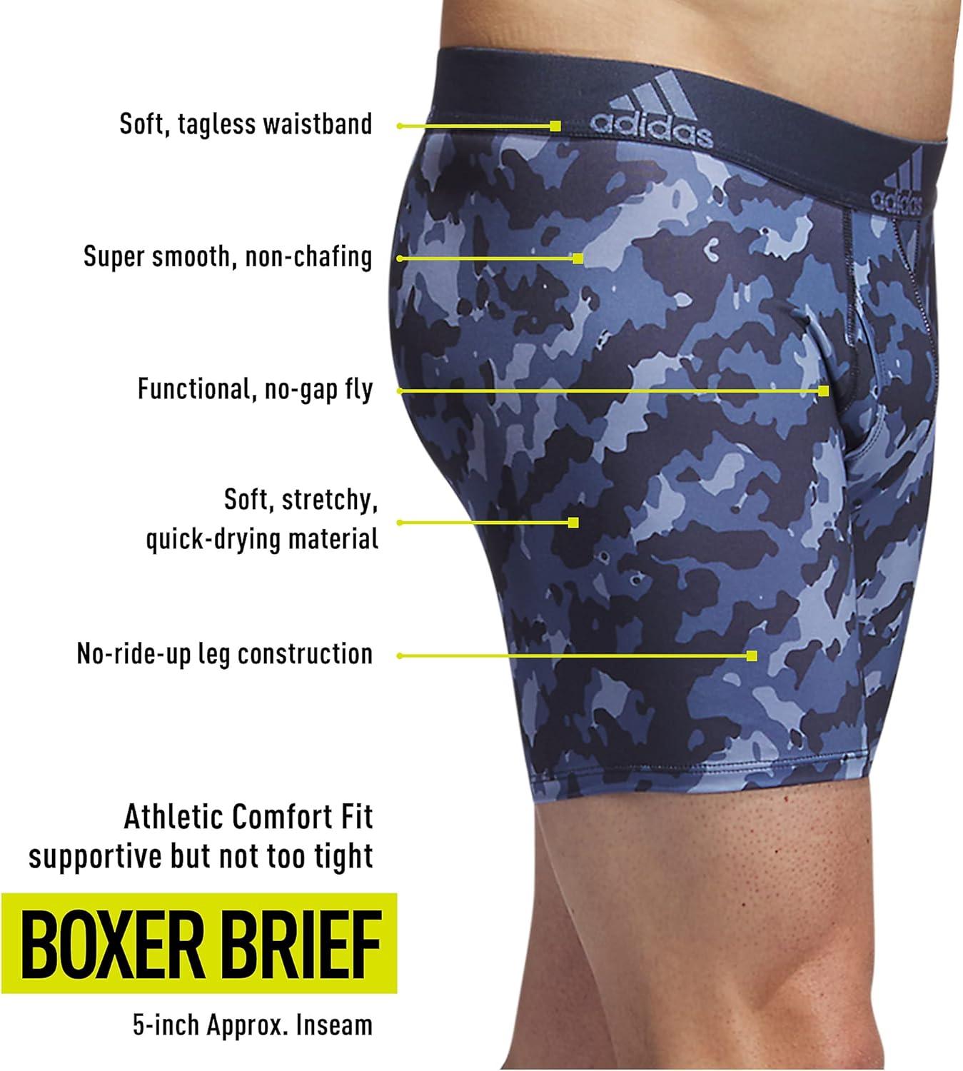 imageadidas mens Performance Boxer Brief Underwear 1packElements Camo Shadow Navycrew BlueShadow NavyChalk Blue