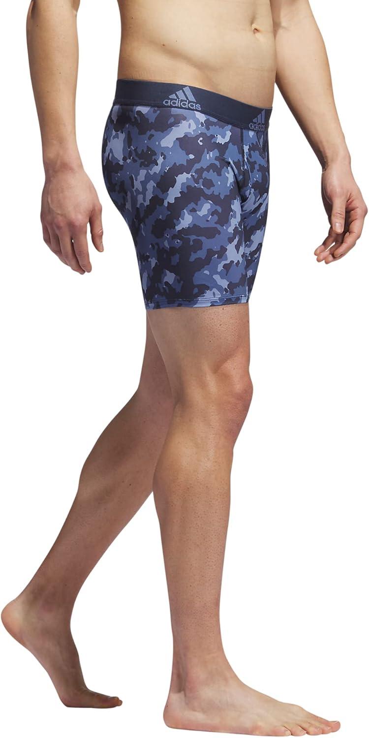 imageadidas mens Performance Boxer Brief Underwear 1packElements Camo Shadow Navycrew BlueShadow NavyChalk Blue