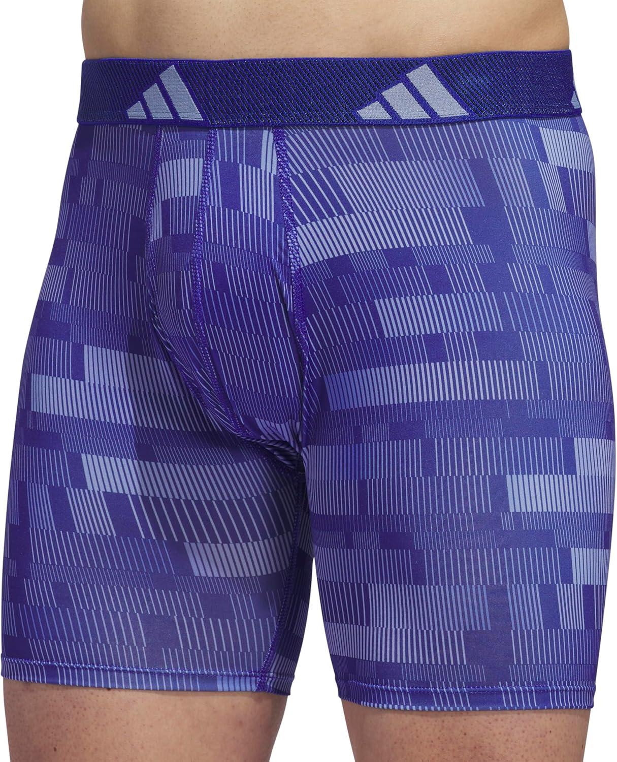 imageadidas mens Performance Boxer Brief Underwear 1packHaste Blue Sparkblue Fusionsemi Lucid BlueSemi Lucid BlueBlue Spark