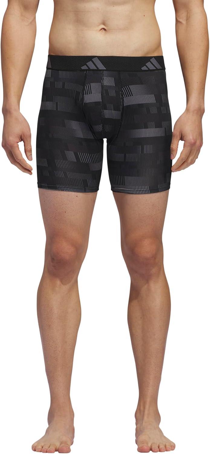 imageadidas mens Performance Boxer Brief Underwear 1packHaste GreycarbonblackOnix GreyBlack