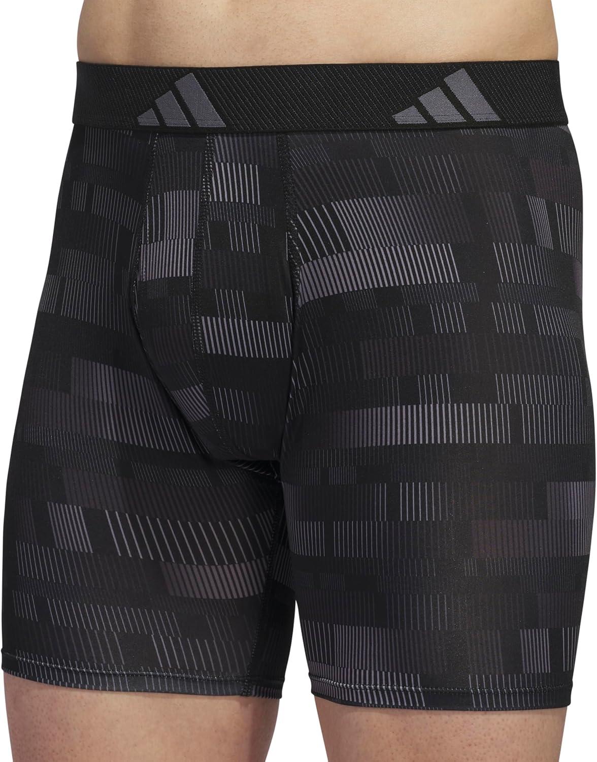 imageadidas mens Performance Boxer Brief Underwear 1packHaste GreycarbonblackOnix GreyBlack