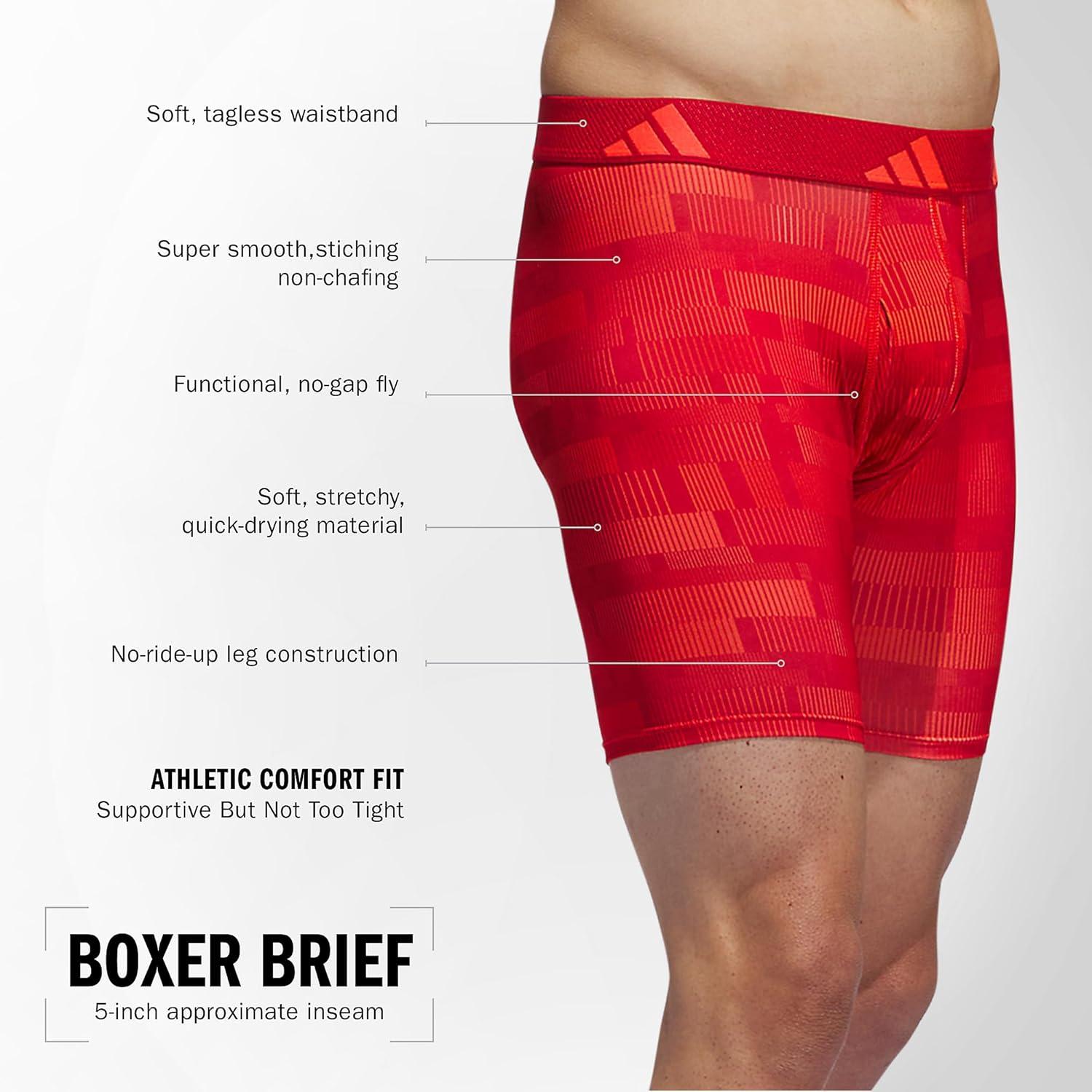 imageadidas mens Performance Boxer Brief Underwear 1packHaste Solar Redbright Redbetter ScarletBright RedSolar Red