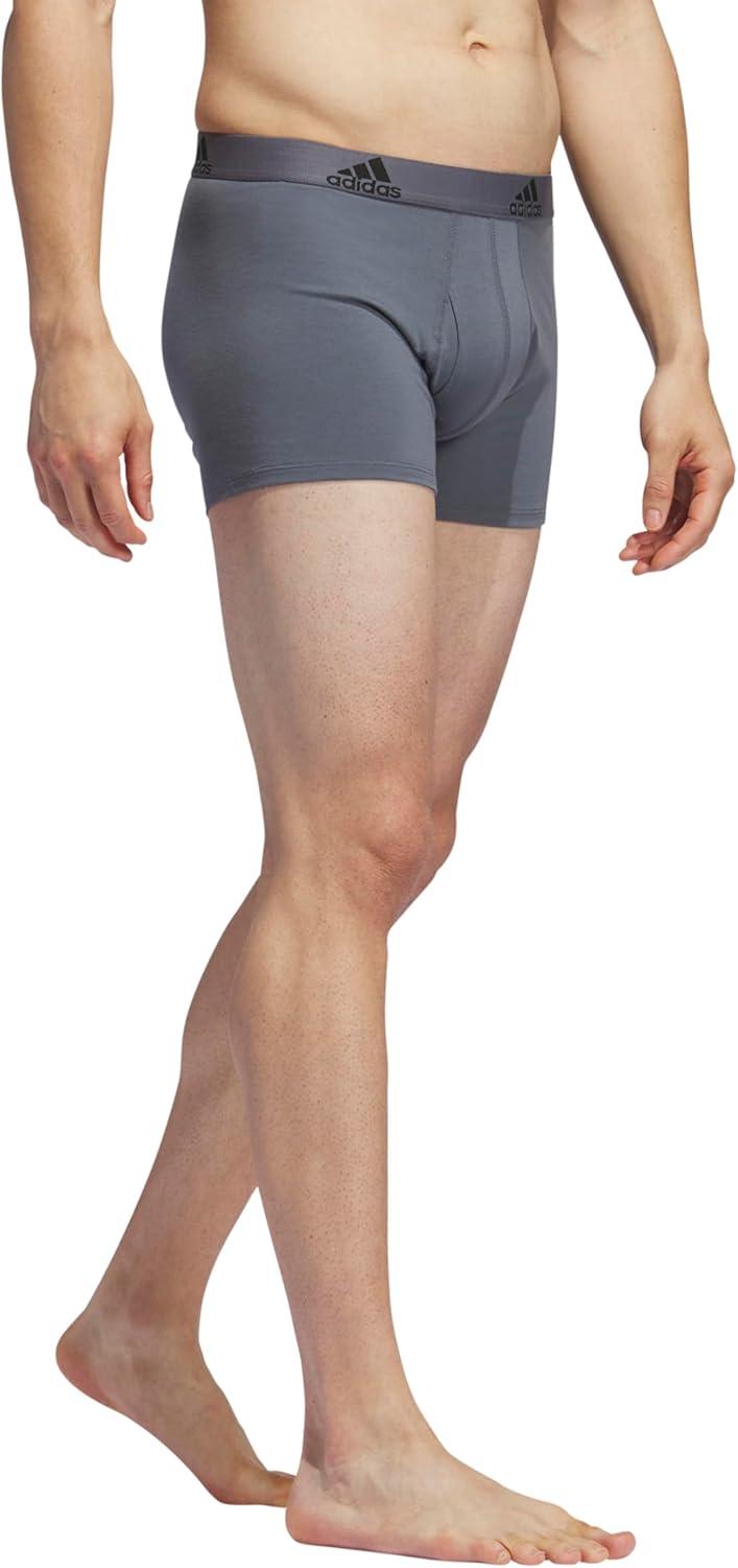 imageadidas mens Performance Stretch Cotton Trunk Underwear 3pack Designed for Active Comfort and All Day WearOnix GreyBlackGrey