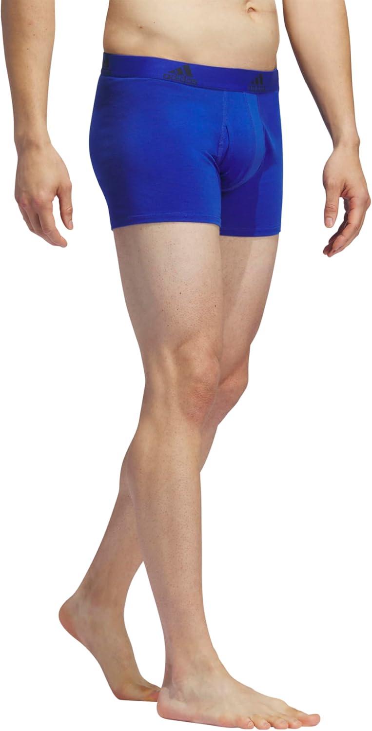 imageadidas mens Performance Stretch Cotton Trunk Underwear 3pack Designed for Active Comfort and All Day WearTeam Royal BlueOnix GreyLegend Ink Blue
