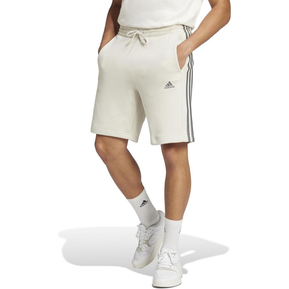 imageadidas Mens Essentials Fleece 3Stripes ShortsAlumina