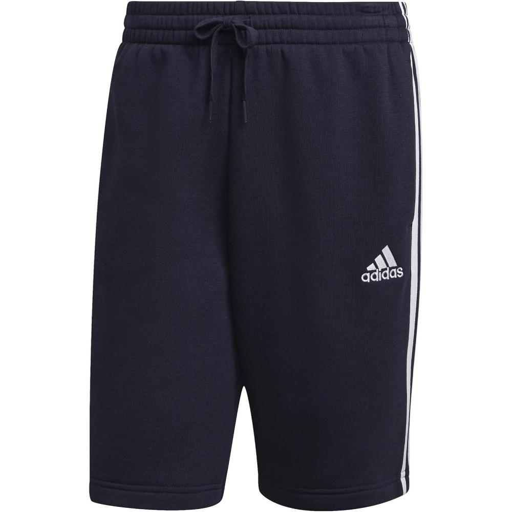 imageadidas Mens Essentials Fleece 3Stripes ShortsLegend InkWhite
