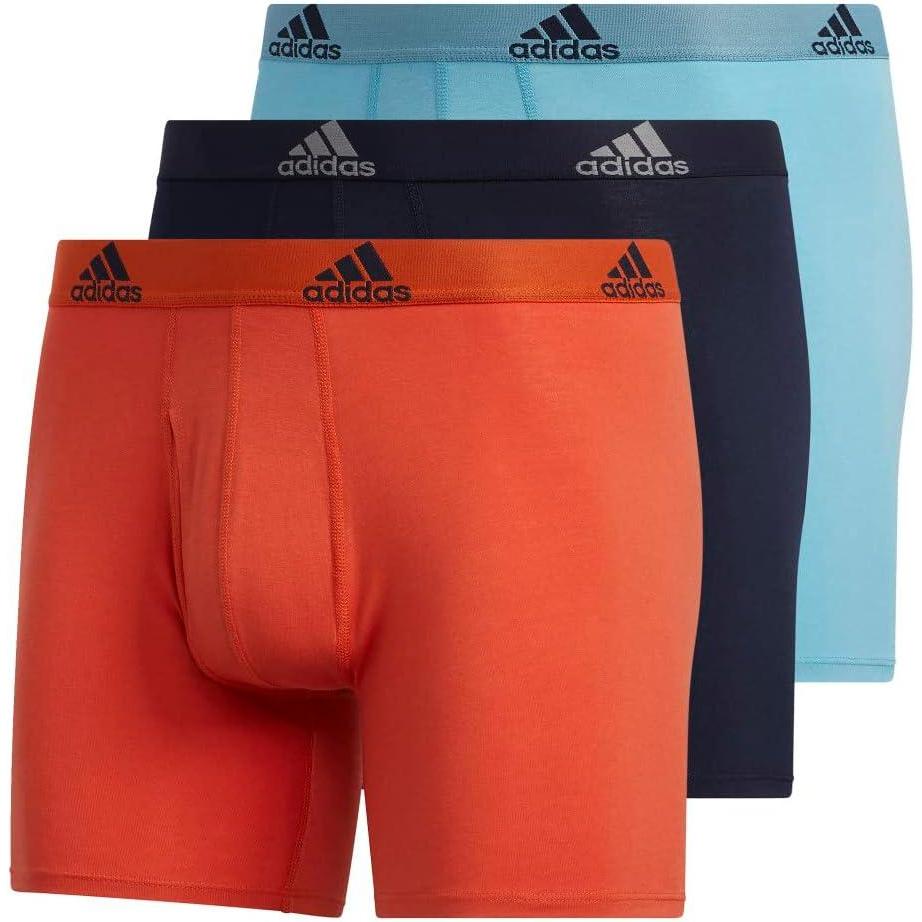 imageadidas Mens Performance Stretch Cotton Boxer Briefs Mens Underwear Boxer Brief Soft Stretch Superior Comfort 3PackPreloved BlueLegend Ink BluePreloved Red