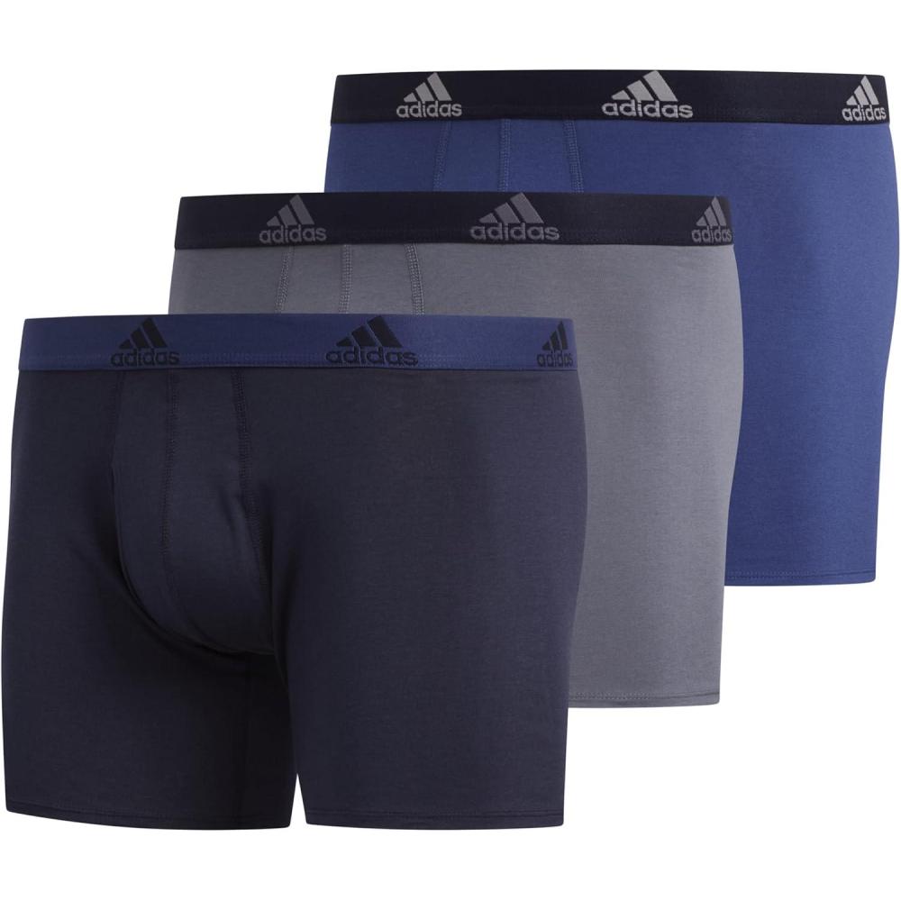imageadidas Mens Performance Stretch Cotton Boxer Briefs Mens Underwear Boxer Brief Soft Stretch Superior Comfort 3PackTech IndigoLegend Ink OnixLegend Ink Legend InkTech Indigo