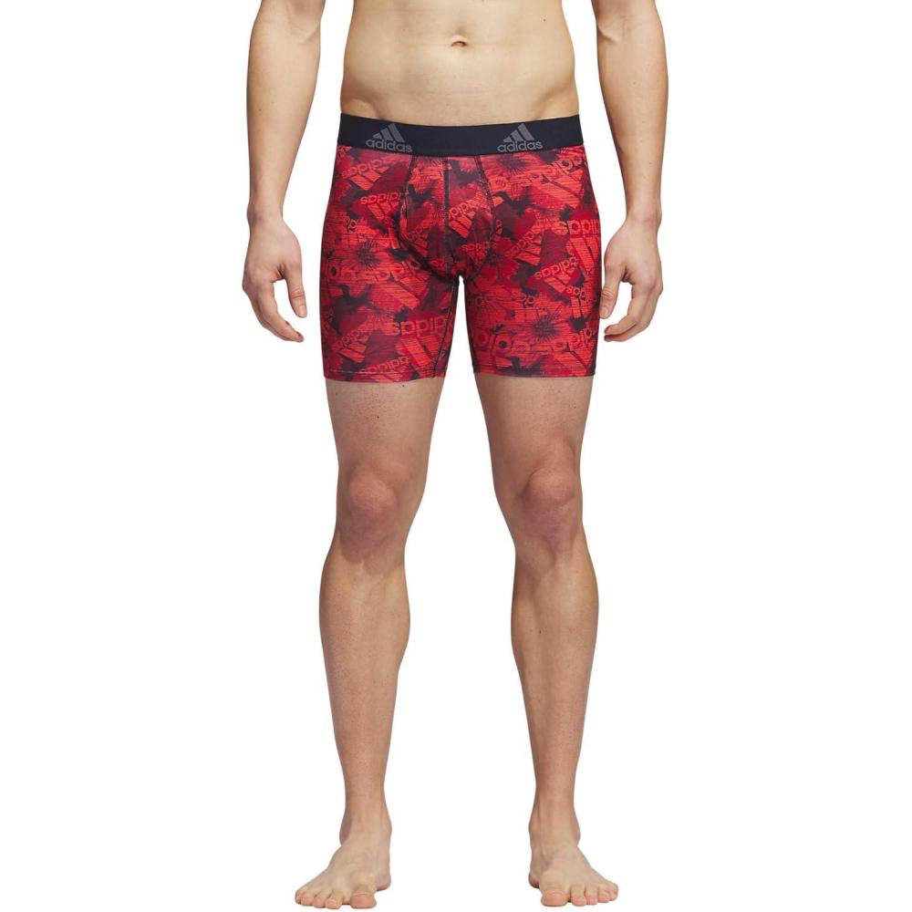 imageadidas mens Performance Boxer Brief Underwear 1packBos Floral Legend Inkbetter ScarletLegend Ink BlueOnix Grey