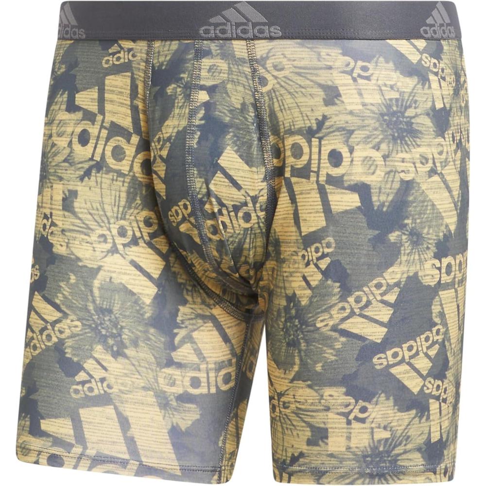 imageadidas mens Performance Boxer Brief Underwear 1packBos Floral Onixgreysemi SparkOnix GreySemi Spark Orange