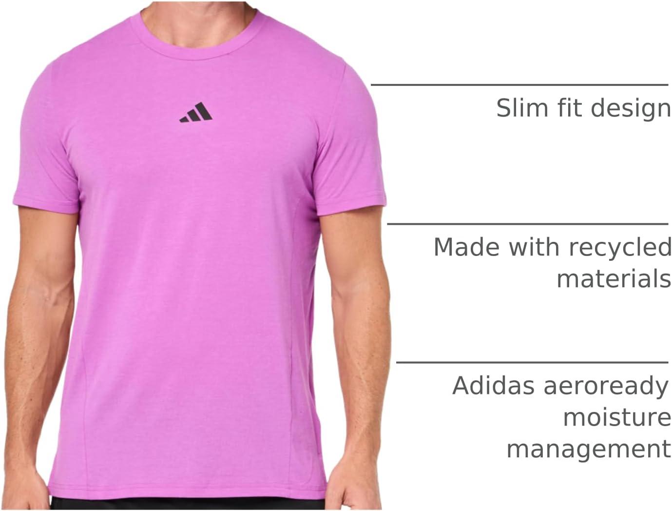 imageAdidas Mens Designed for Training Workout TShirtPurple Burst Mel