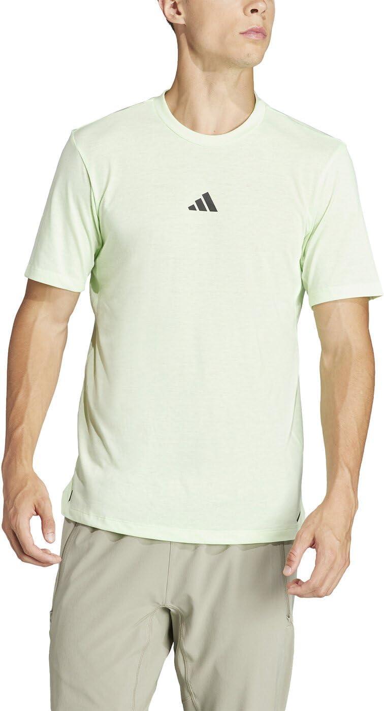 imageAdidas Mens Designed for Training Workout TShirtSemi Green SparkBlack
