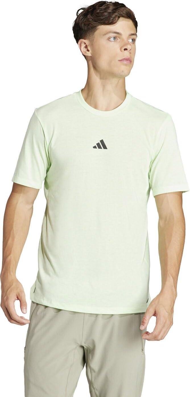 imageAdidas Mens Designed for Training Workout TShirtSemi Green SparkBlack