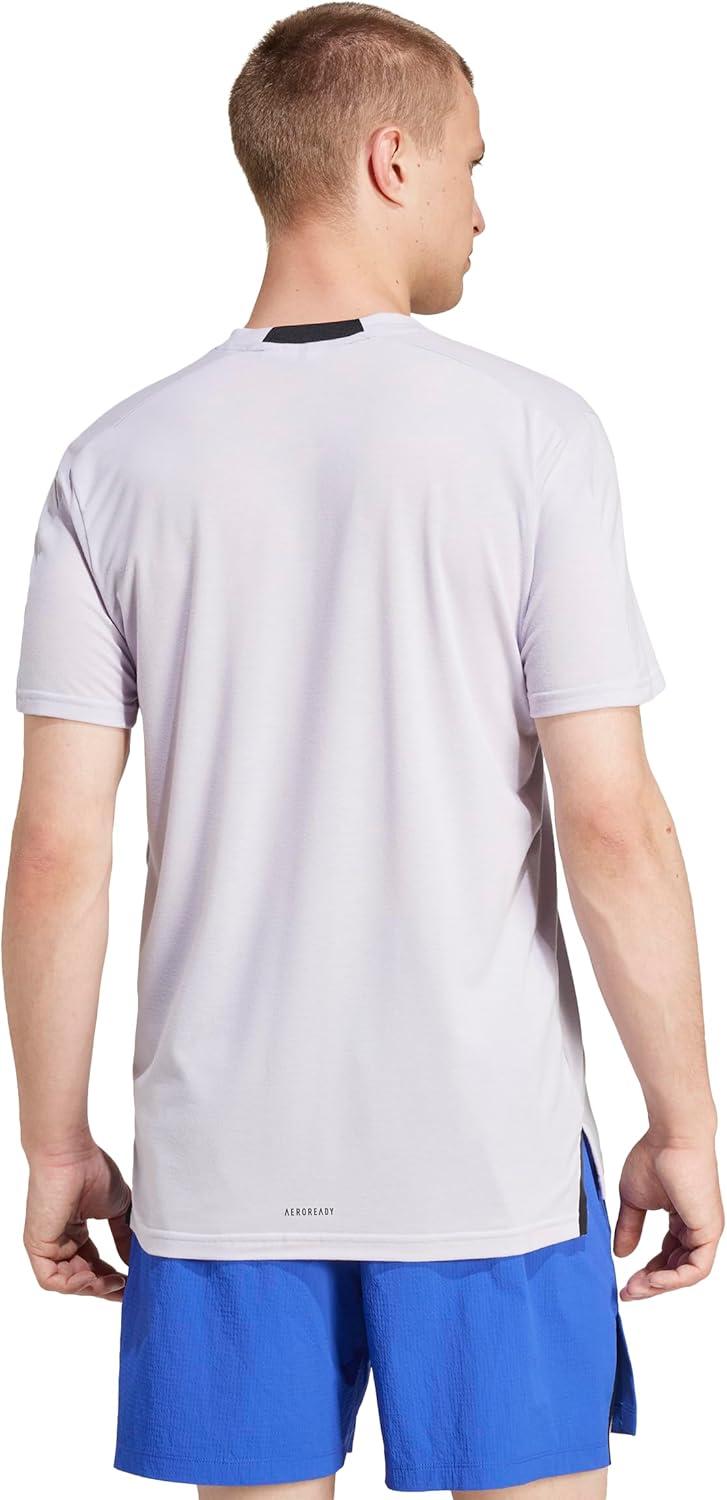 imageAdidas Mens Designed for Training Workout TShirtSilver Dawn Melange