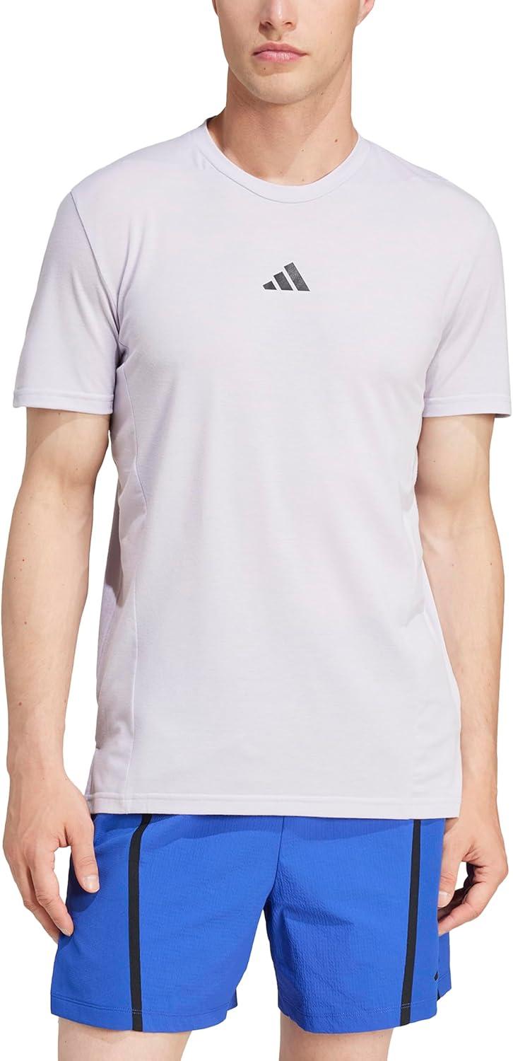imageAdidas Mens Designed for Training Workout TShirtSilver Dawn Melange