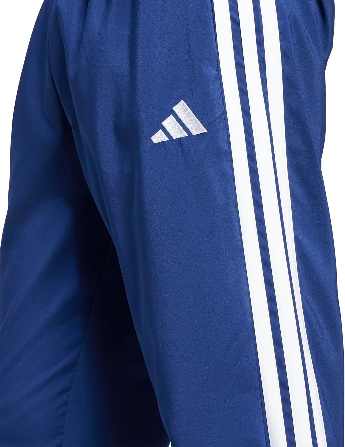 imageAdidas Mens Essentials 3Stripes Woven PantsDark BlueWhite