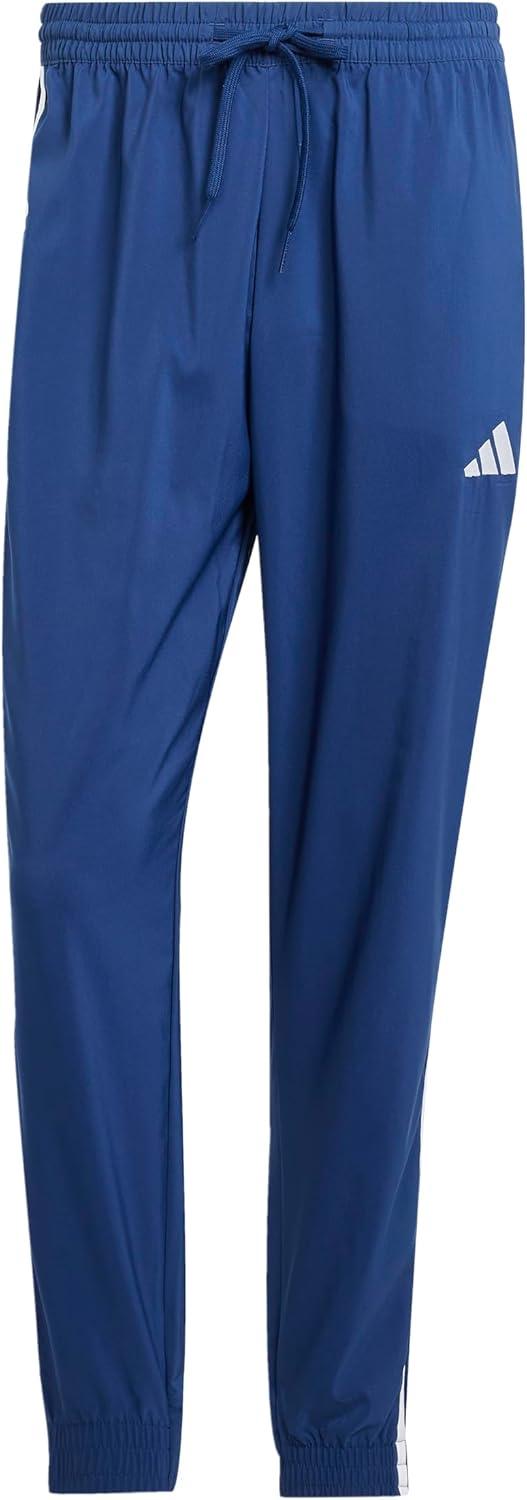 imageAdidas Mens Essentials 3Stripes Woven PantsDark BlueWhite