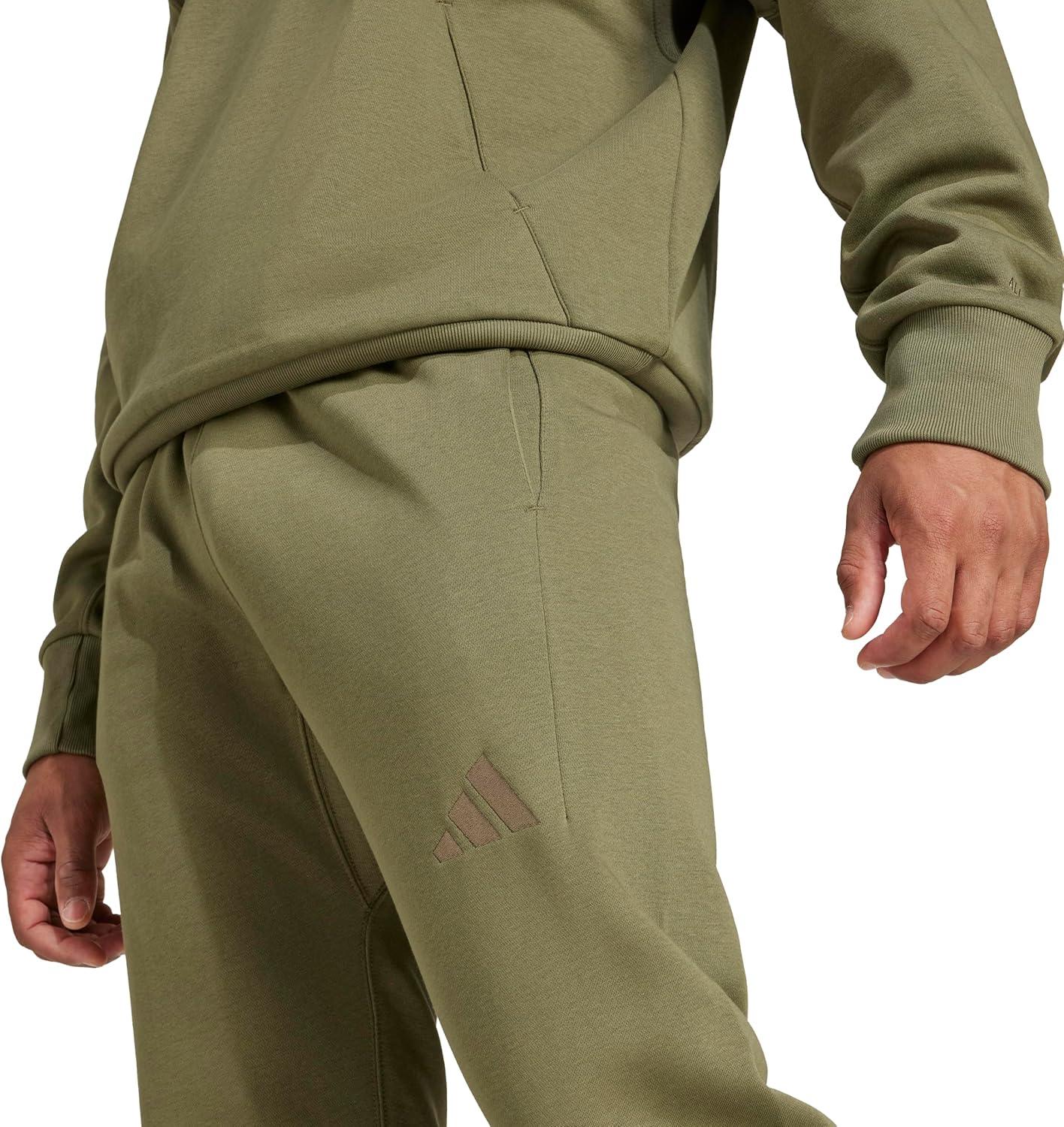imageadidas Mens All Szn Fleece Regular Tapered PantsOlive Strata
