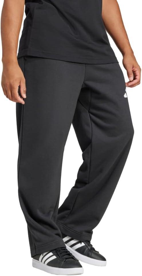 imageadidas Mens Essential 3bar Wide Leg PantsBlackWhite
