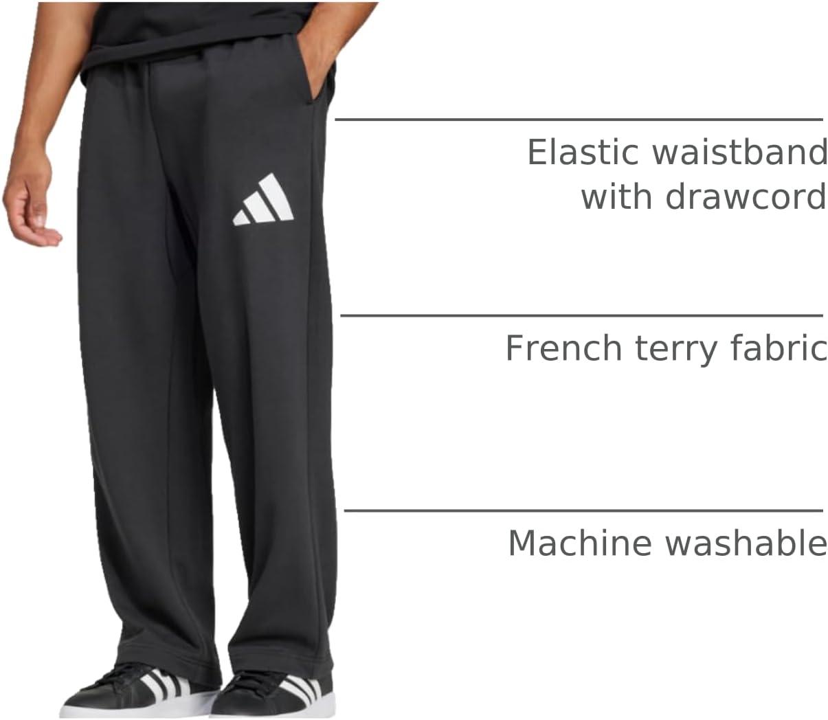 imageadidas Mens Essential 3bar Wide Leg PantsBlackWhite