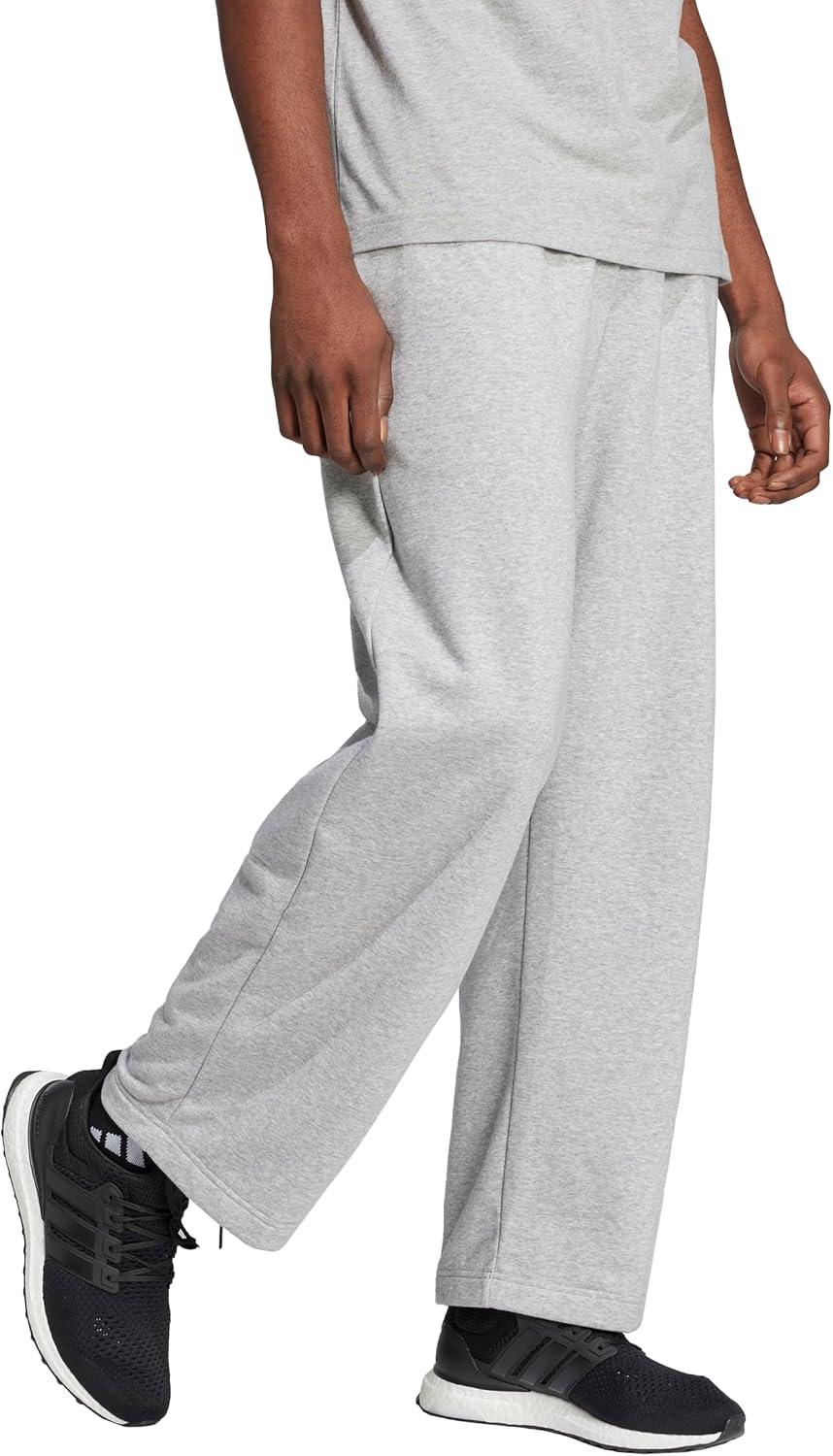 imageadidas Mens Essential 3bar Wide Leg PantsMedium Grey HeatherBlack