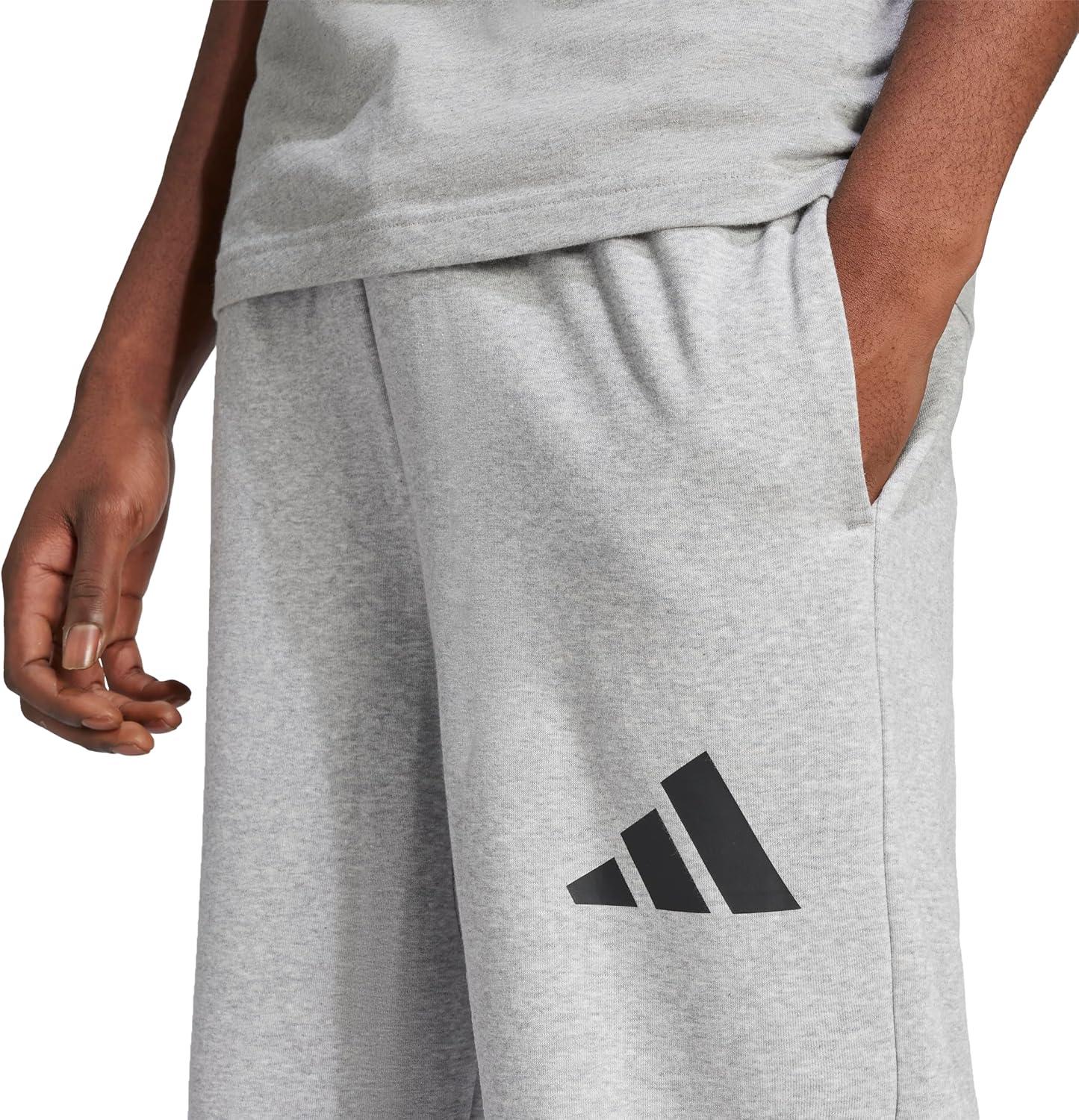 imageadidas Mens Essential 3bar Wide Leg PantsMedium Grey HeatherBlack