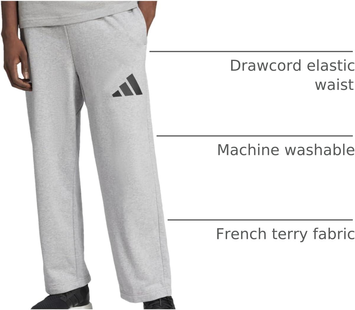 imageadidas Mens Essential 3bar Wide Leg PantsMedium Grey HeatherBlack