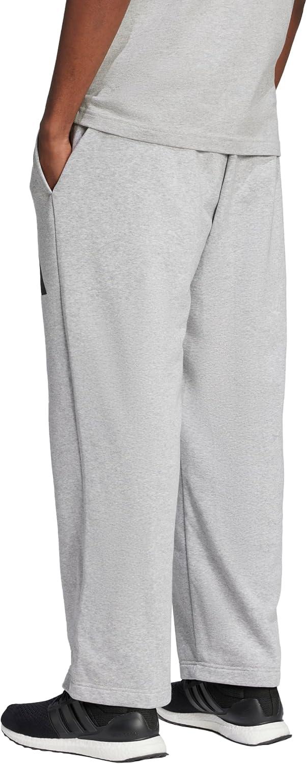 imageadidas Mens Essential 3bar Wide Leg PantsMedium Grey HeatherBlack