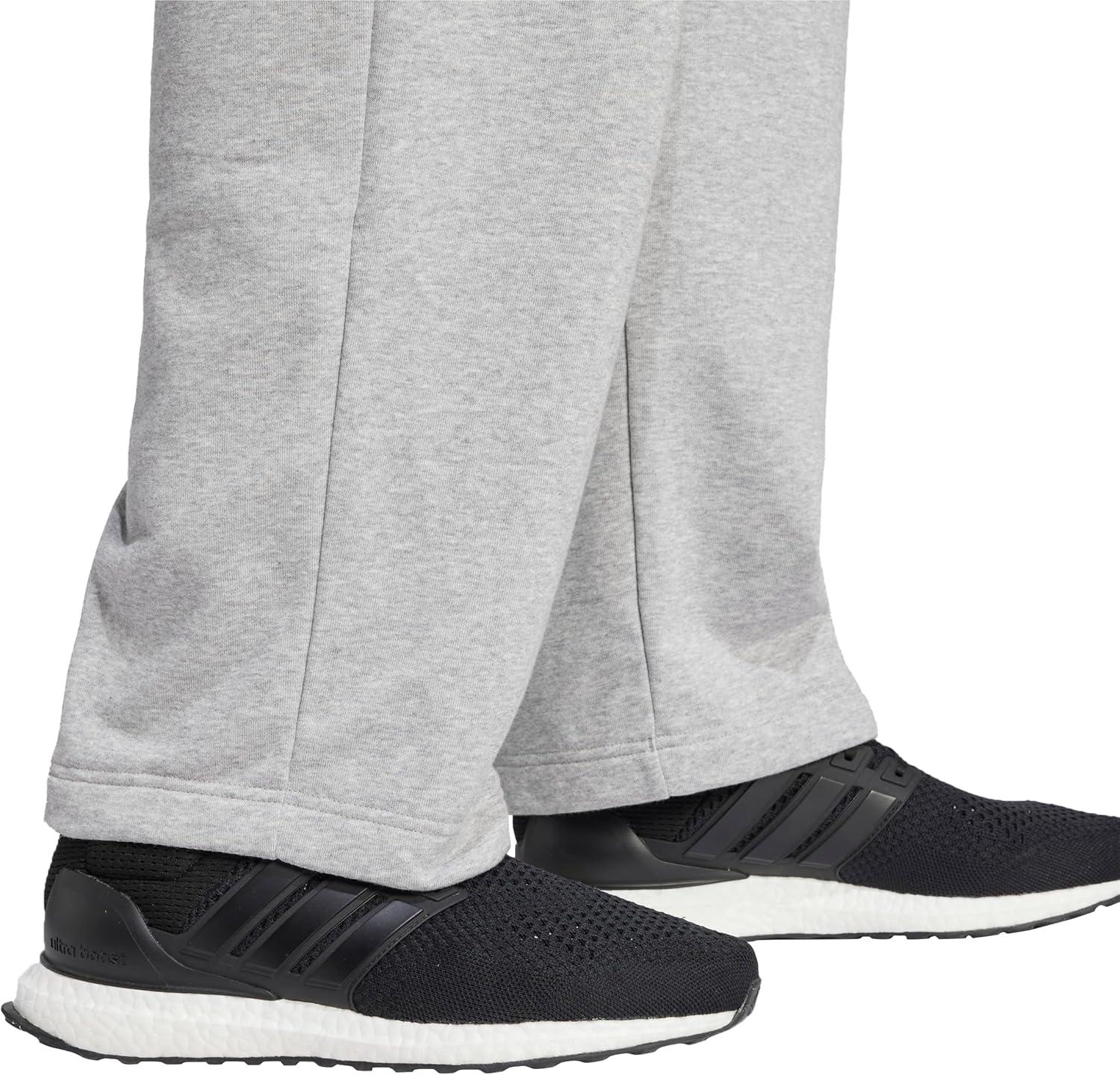 imageadidas Mens Essential 3bar Wide Leg PantsMedium Grey HeatherBlack