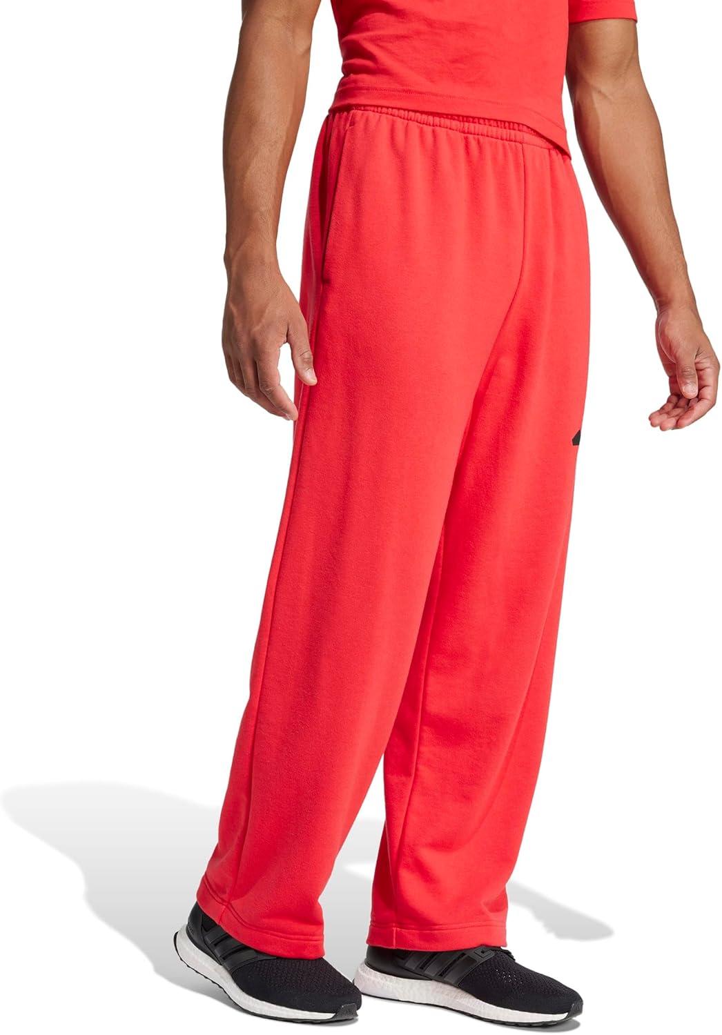 imageadidas Mens Essential 3bar Wide Leg PantsPure RubyBlack