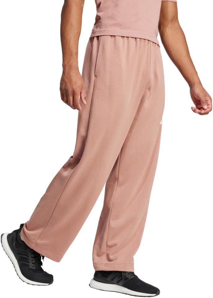 imageadidas Mens Essential 3bar Wide Leg PantsWarm ClayWhite