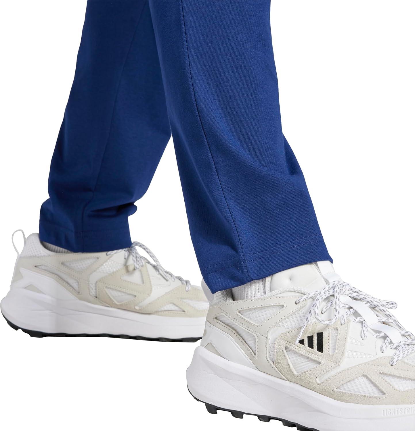 imageadidas Mens Essentials Feel Cozy French Terry Cargo ShortsDark BlueWhite