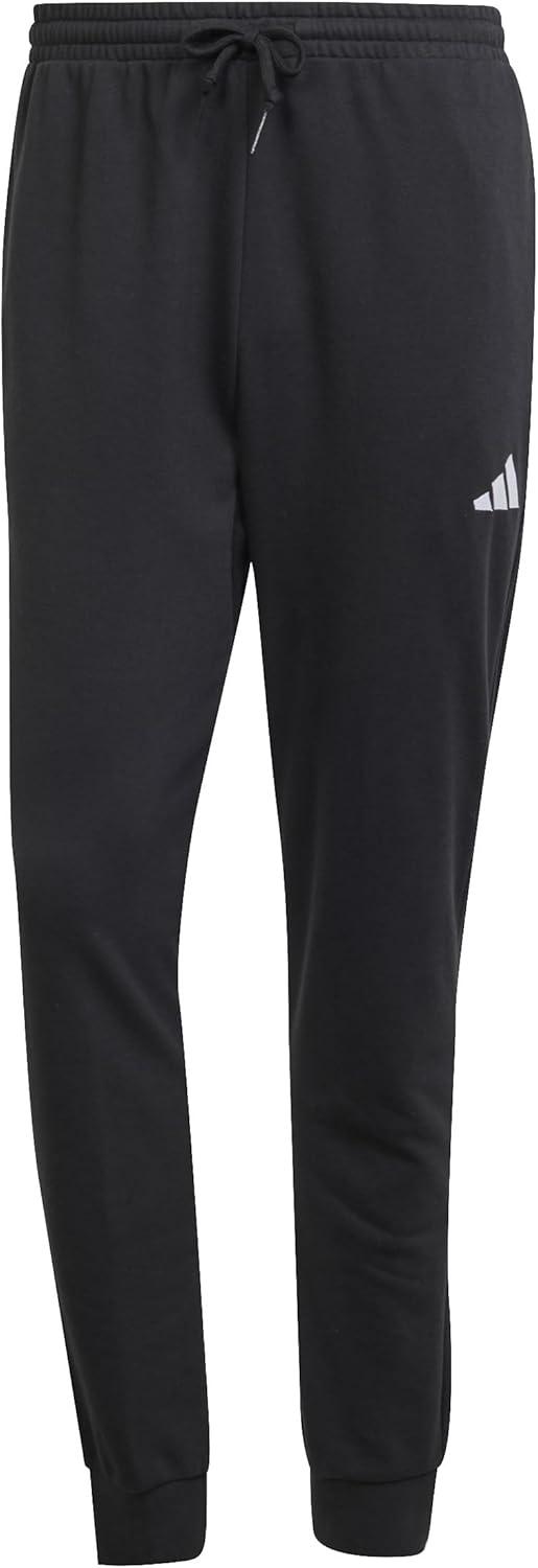imageadidas Mens Essentials Feel Cozy French Terry PantsBlackWhite