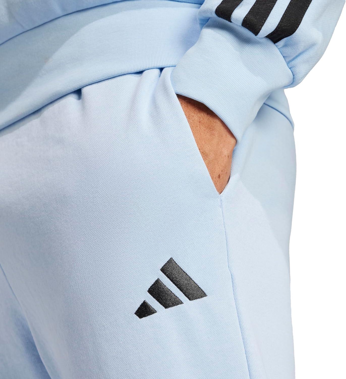 imageadidas Mens Essentials Feel Cozy French Terry PantsBlueBlack