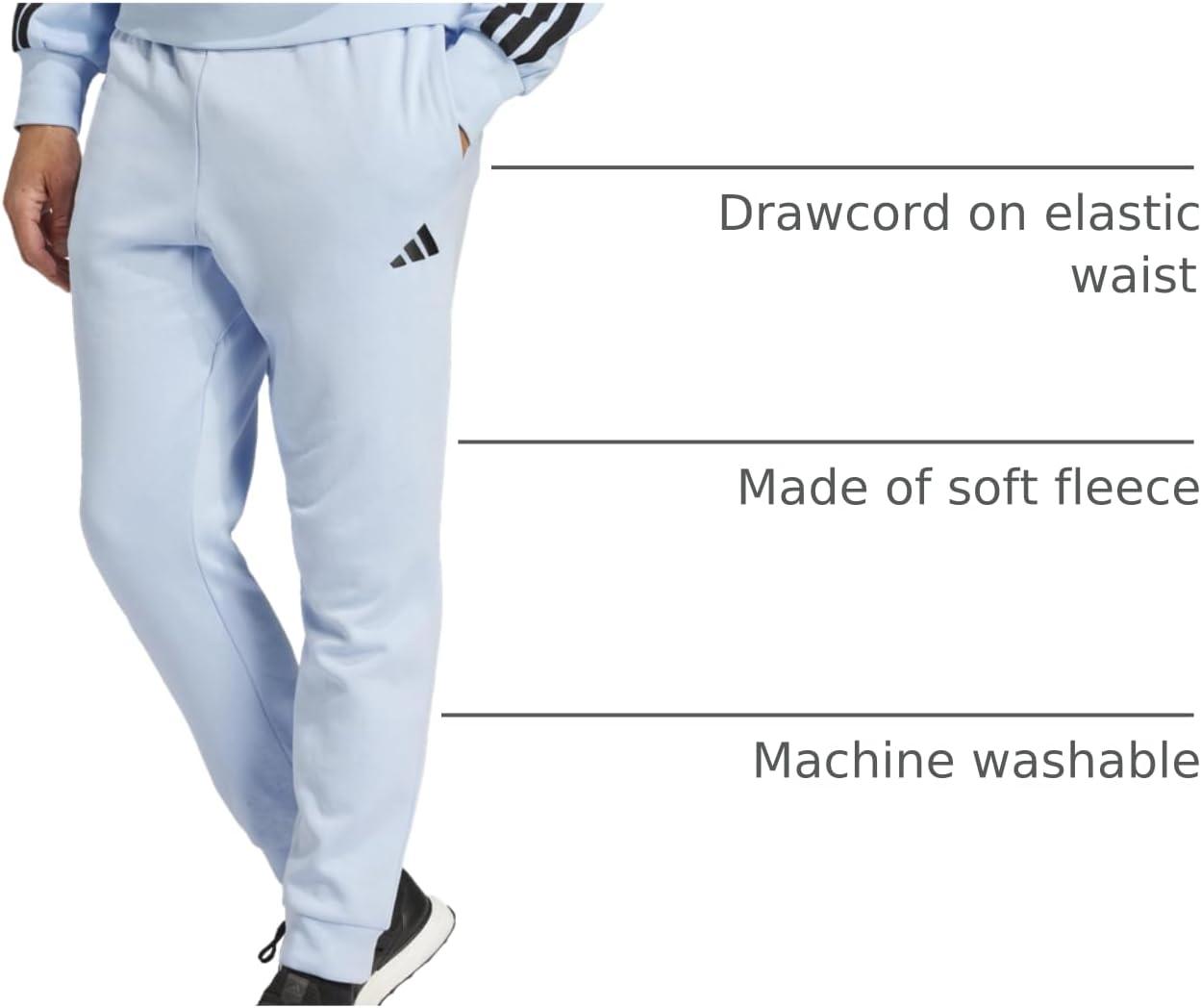 imageadidas Mens Essentials Feel Cozy French Terry PantsBlueBlack