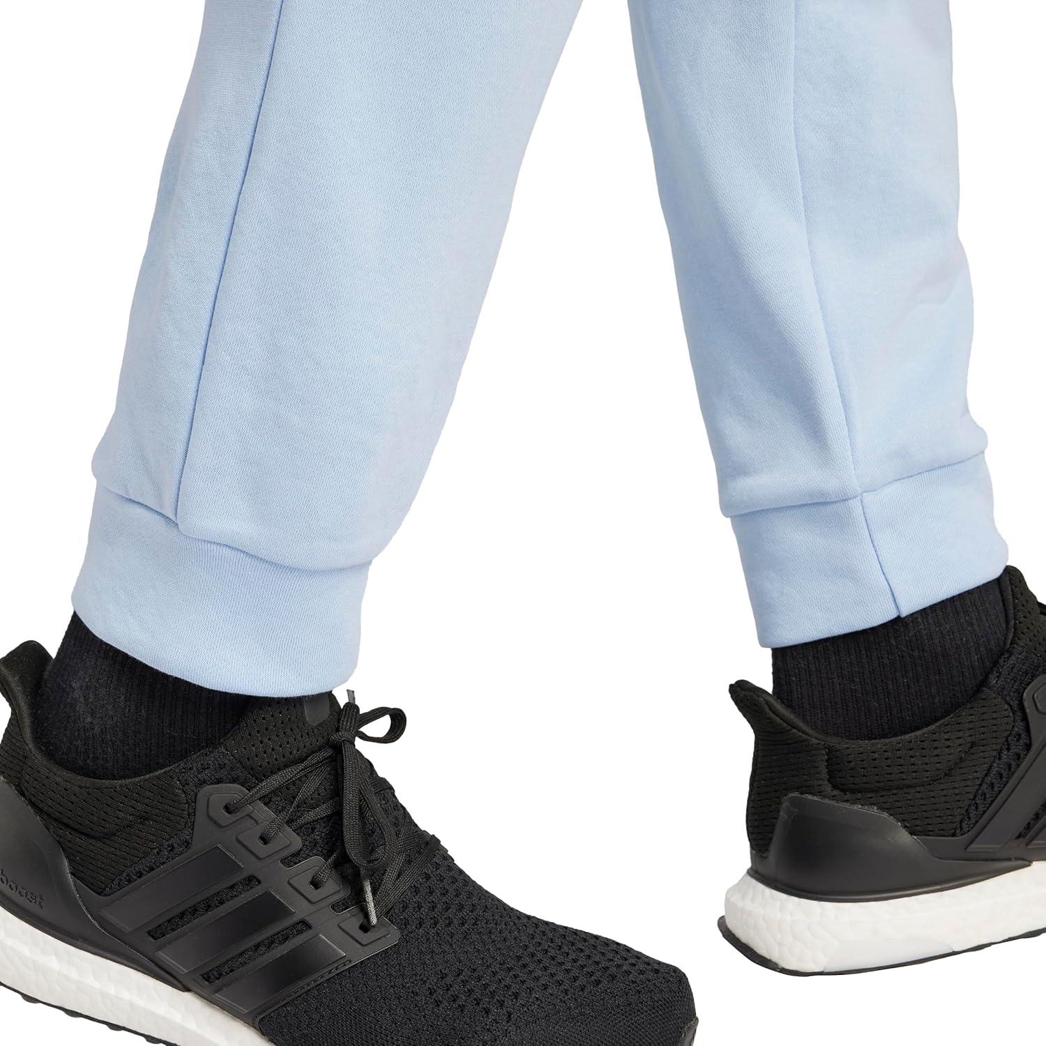 imageadidas Mens Essentials Feel Cozy French Terry PantsBlueBlack