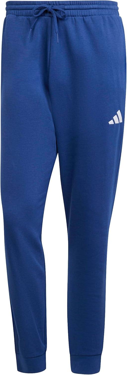 imageadidas Mens Essentials Feel Cozy French Terry PantsDark BlueWhite