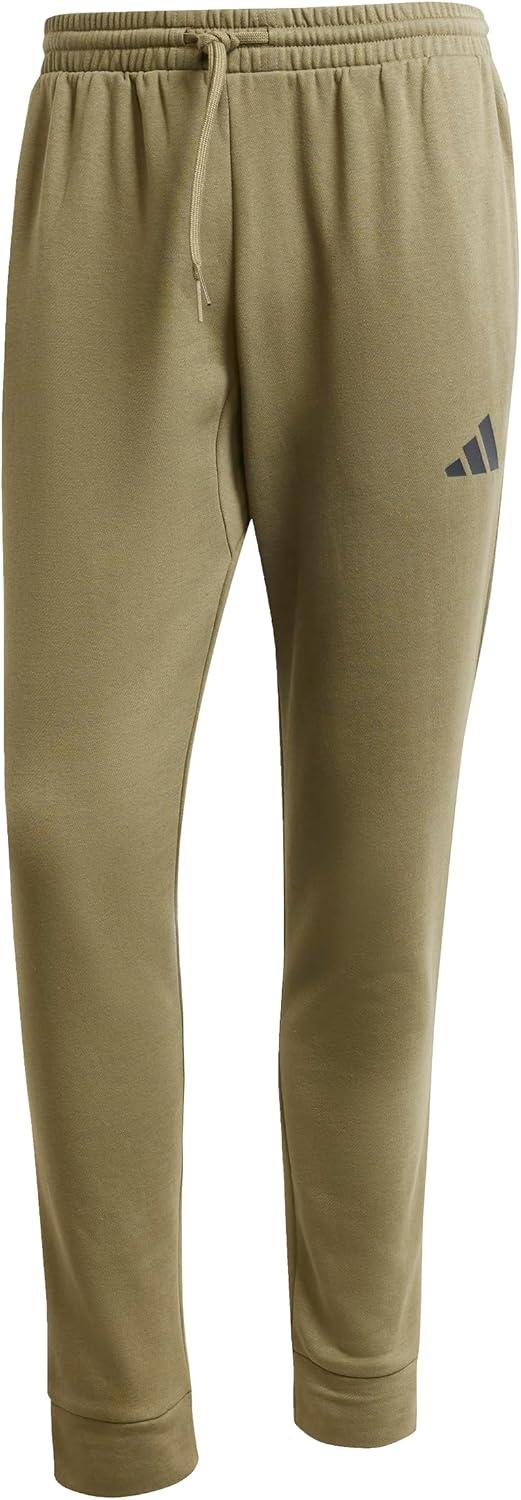 imageadidas Mens Essentials Feel Cozy French Terry PantsOlive StrataBlack