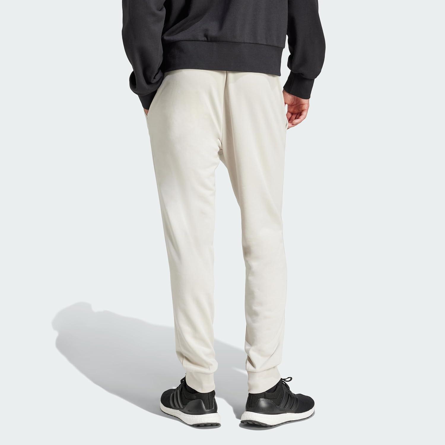 imageadidas Mens Essentials Feel Cozy French Terry PantsWonder Alumina White