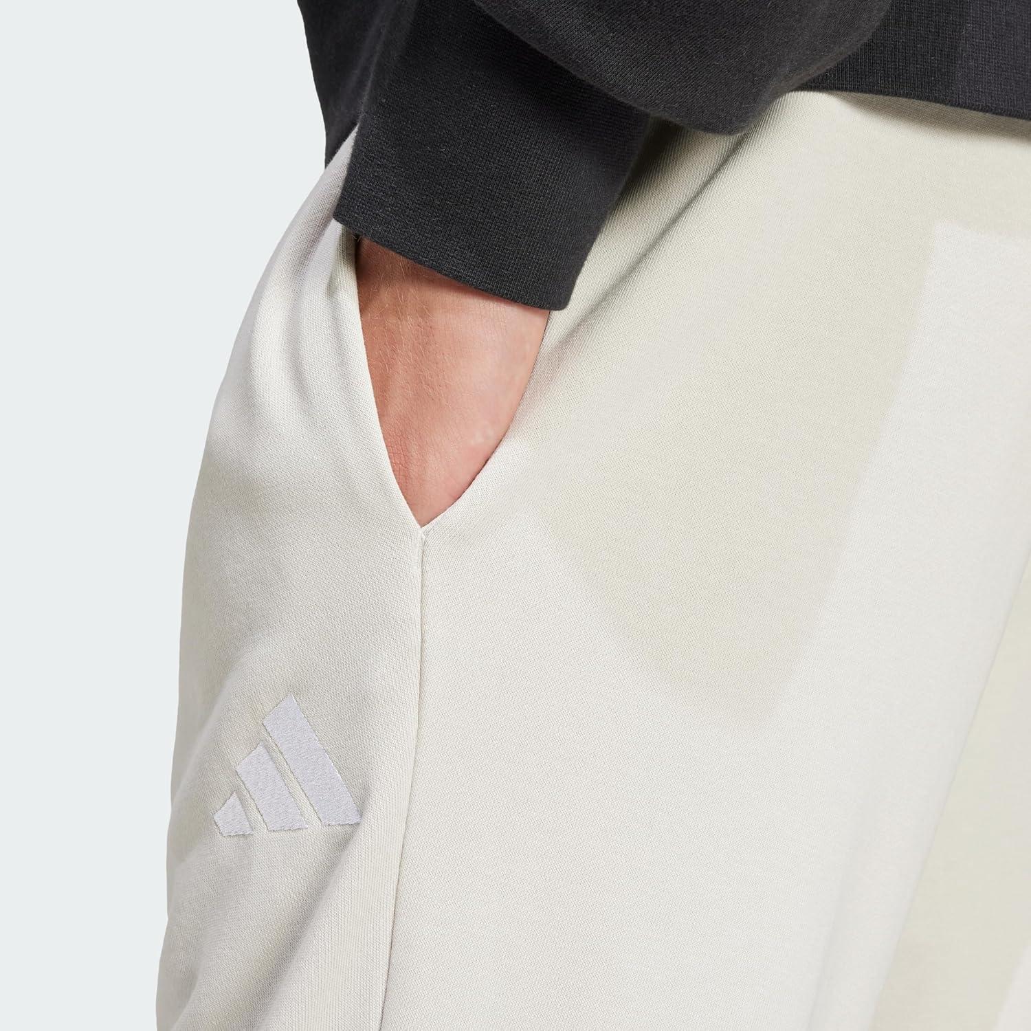 imageadidas Mens Essentials Feel Cozy French Terry PantsWonder Alumina White