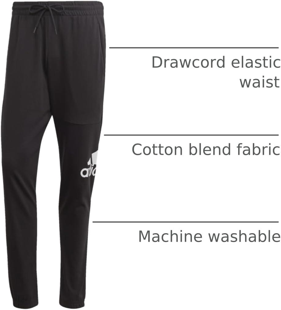 imageadidas Mens Essentials Logo Tapered Badge SweatpantsBlack
