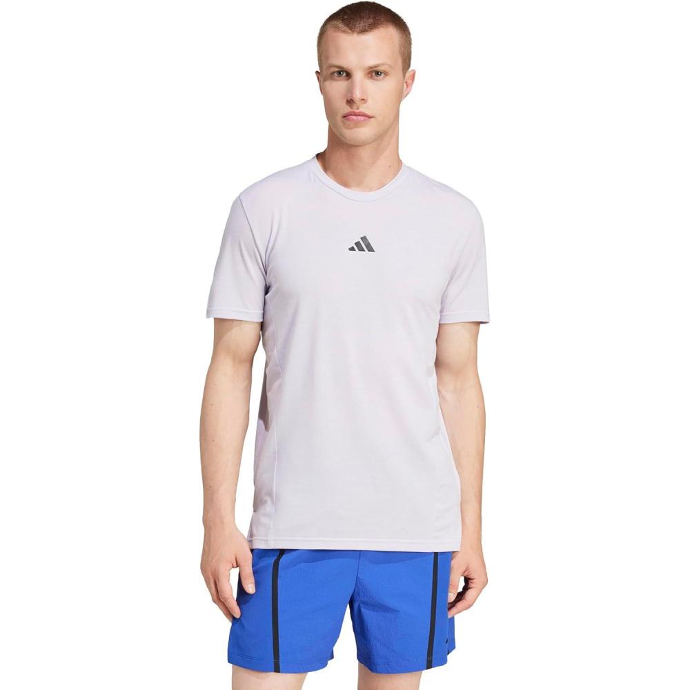 imageAdidas Mens Designed for Training Workout TShirtSilver Dawn Melange