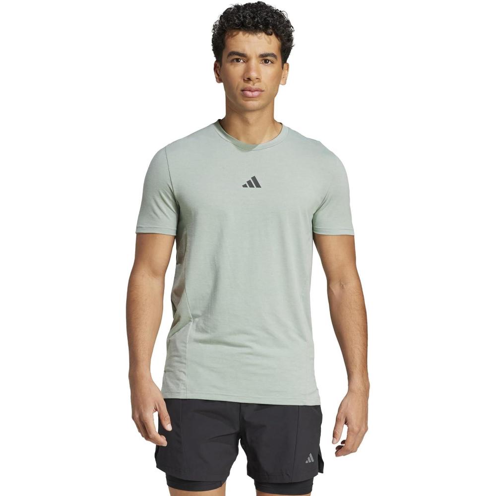 imageAdidas Mens Designed for Training Workout TShirtSilver Green