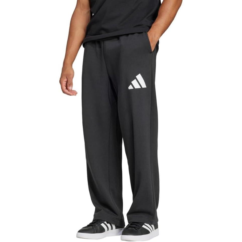 imageadidas Mens Essential 3bar Wide Leg PantsBlackWhite