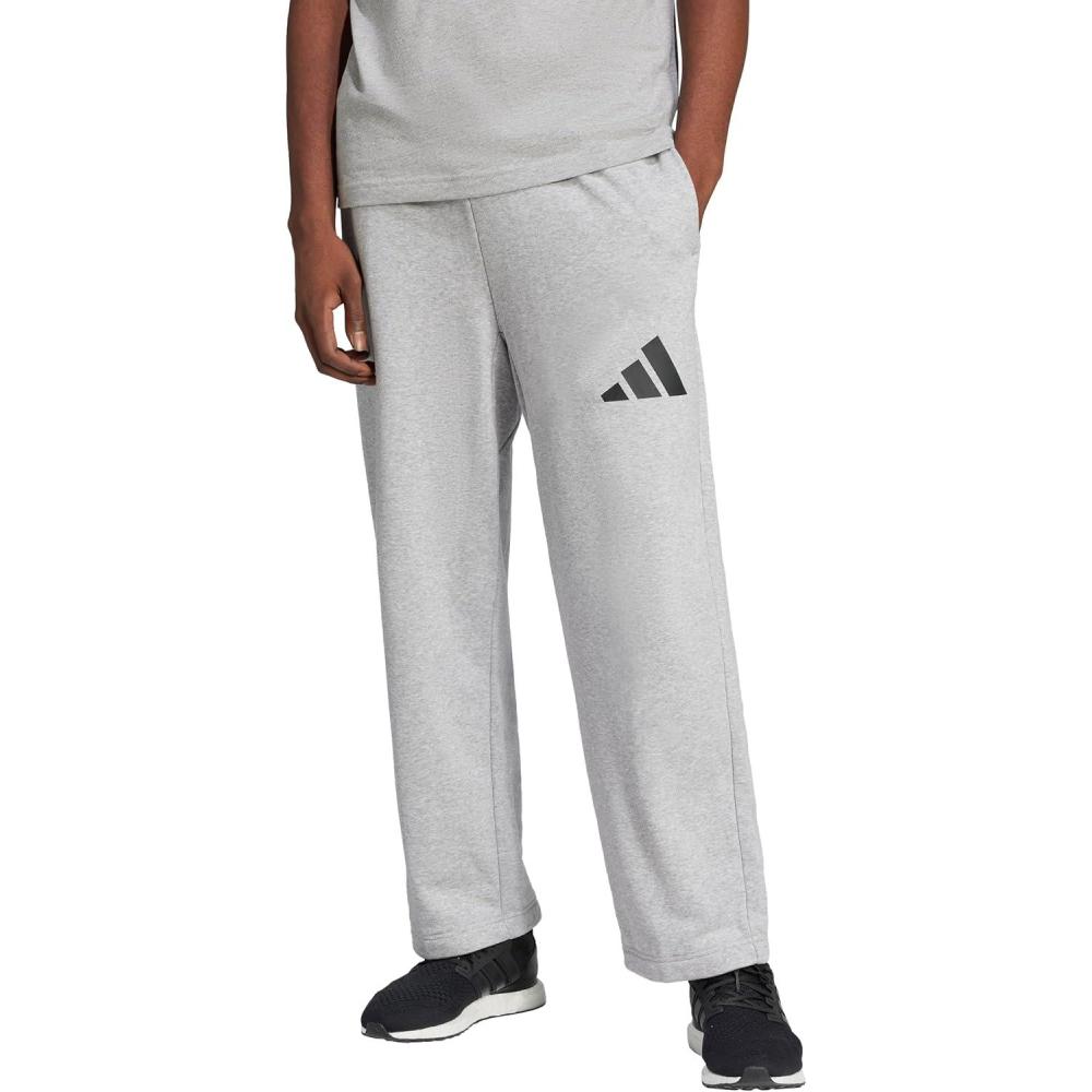 imageadidas Mens Essential 3bar Wide Leg PantsMedium Grey HeatherBlack