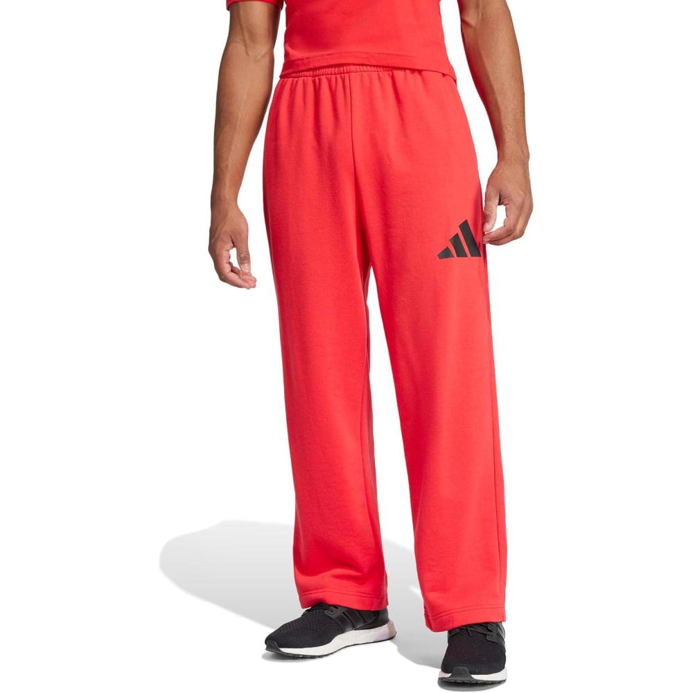 imageadidas Mens Essential 3bar Wide Leg PantsPure RubyBlack